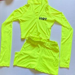 Neon green two piece set